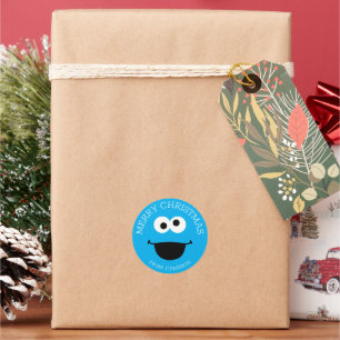 Sesame Street   Grover Frohe Weihnachten Geschenk- Runder Aufkleber
