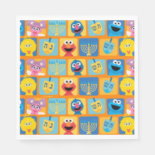 Sesame Street Hanukkah Pattern Serviette