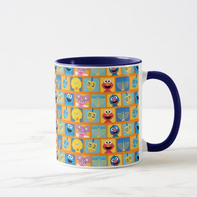 Sesame Street Hanukkah Pattern Tasse (Rechts)