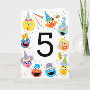 Sesame Street Konfetti Alles Gute zum 5. Geburtsta Karte