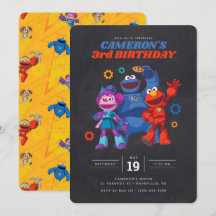Sesame Street Mecha Builders Chalkboard Birthday