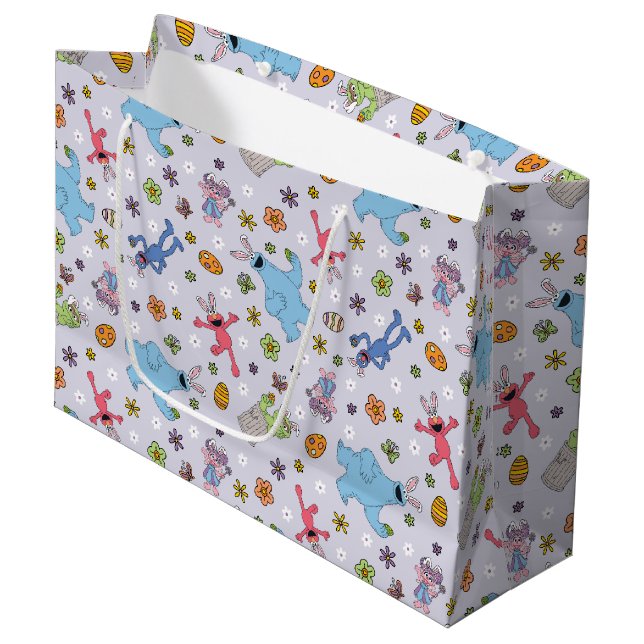 Sesame Street Oaster Bunny Pattern Große Geschenktüte (Vorderseite Schrägansicht)