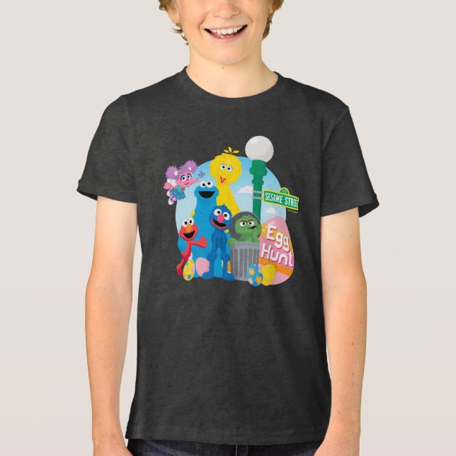 Sesame Street Ostereier Hunt Tri-Blend Shirt (Vorderseite)