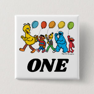 Sesame Street Pals 1. Geburtstagsballons Button
