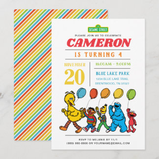 Sesame Street Pals | Ballons 4. Geburtstag Einladung
