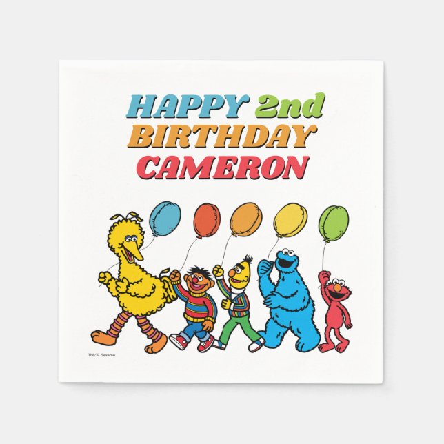 Sesame Street Pals | Birthday Balloons Serviette (Vorderseite)