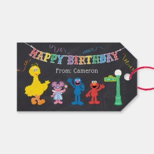 Sesame Street Pals Chalkboard Rainbow Birthday Geschenkanhänger