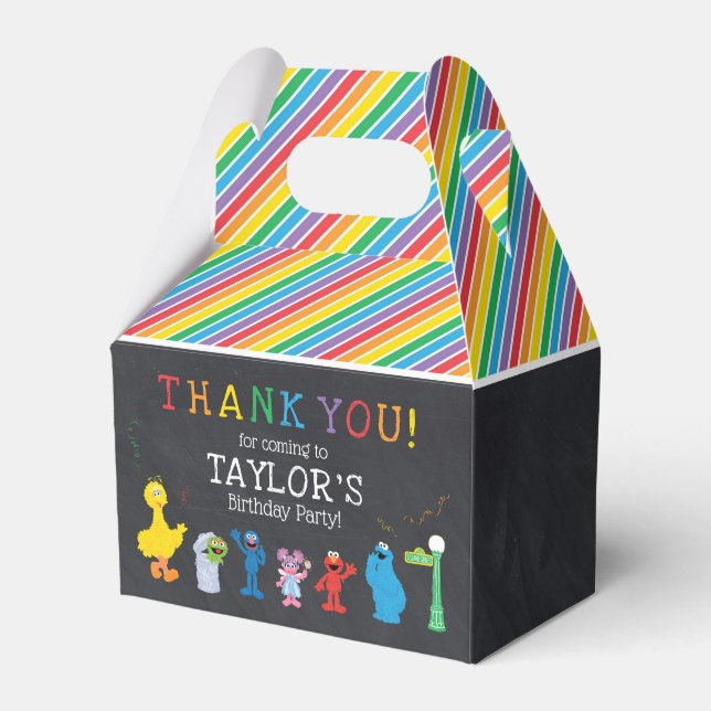 Sesame Street Pals Chalkboard Rainbow Birthday Geschenkschachtel (Vorderseite)