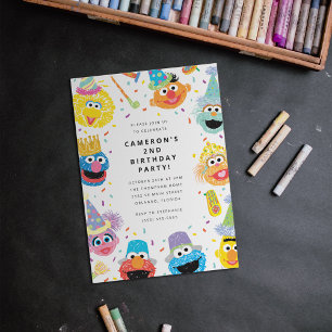 Sesame Street Pals Confetti Invitation Anniversair