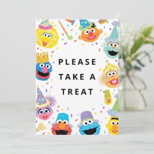 Sesame Street Pals Confetti Nehmen Sie eine Leck Einladung