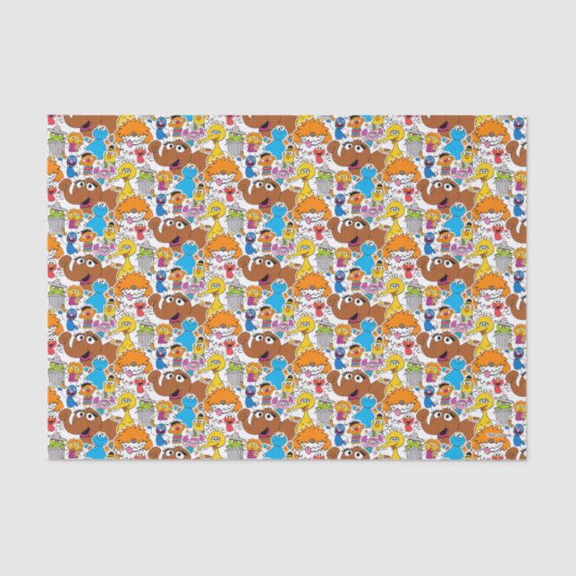 Sesame Street Pals Doodley Pattern Seidenpapier (Vorderseite)