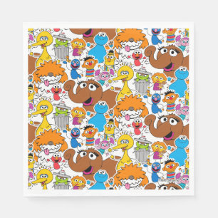 Sesame Street Pals Doodley Pattern Serviette