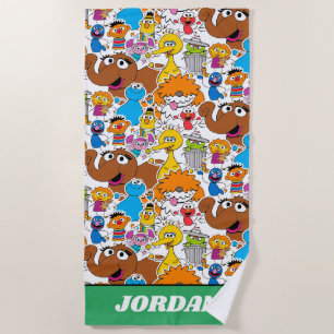 Sesame Street Pals Doodley Pattern Strandtuch