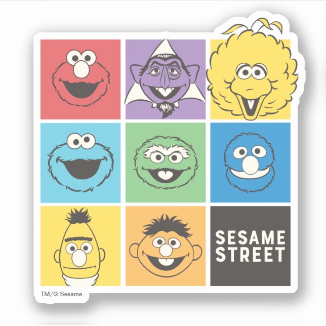 Sesame Street Pals | Farbblöcke Aufkleber (Vorderseite)