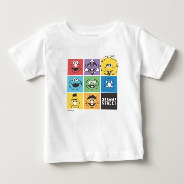 Sesame Street Pals | Farbblöcke Baby T-shirt (Vorderseite)
