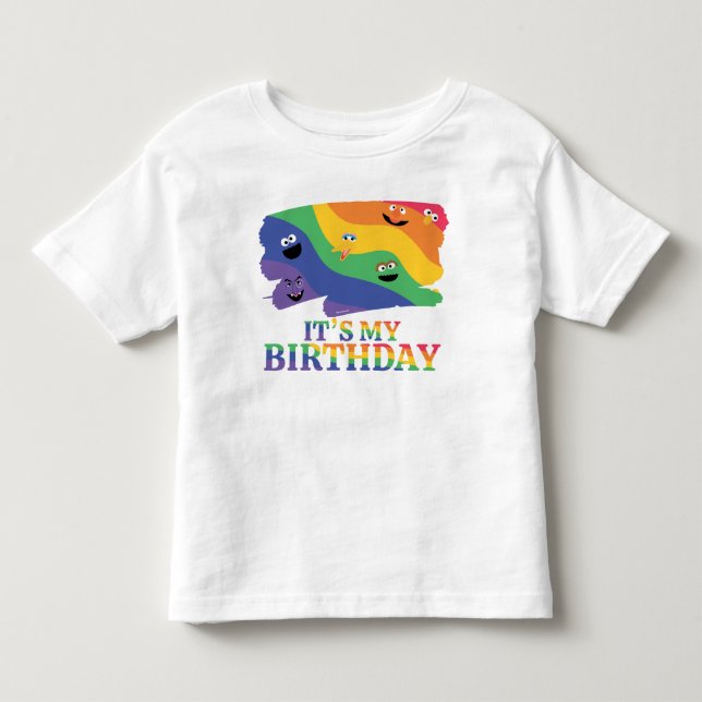 Sesame Street Pals Rainbow Birthday Kleinkind T-shirt (Vorderseite)