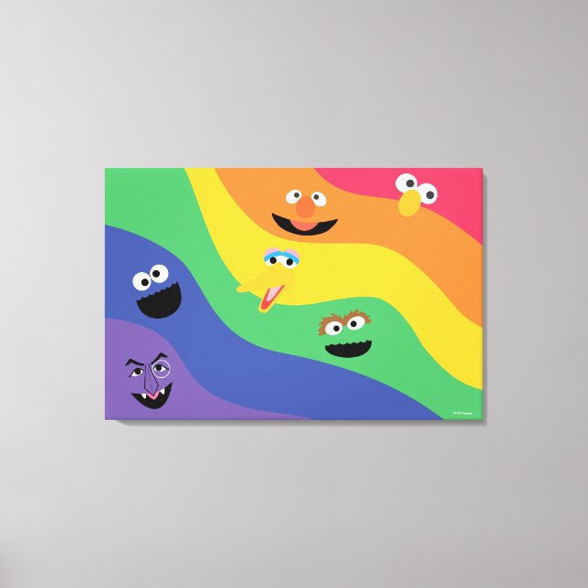 Sesame Street Pals Rainbow Stretched Canvas Print Leinwanddruck (Vorderseite)