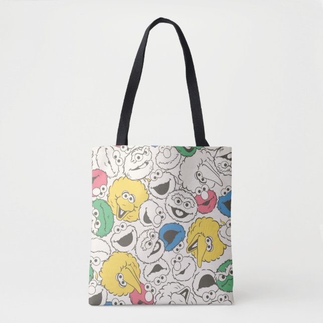 Sesame Street Pals | Vintages Muster für große Kop Tasche (Vorderseite)