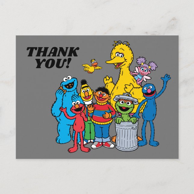 Sesame Street Pals Waving Postkarte (Vorderseite)