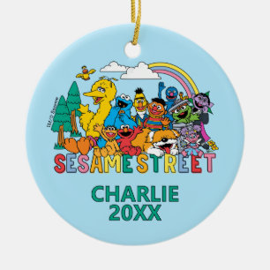 Sesame Street Regenbogenwelle Keramik Ornament