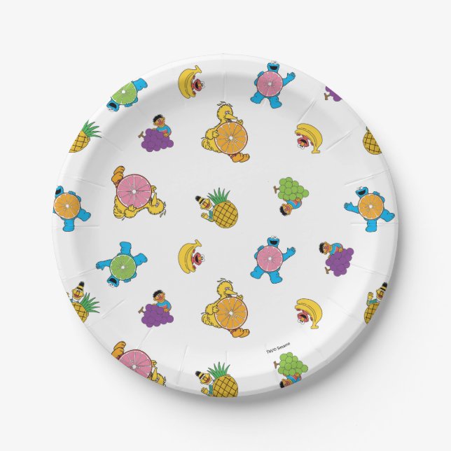 Sesame Street Tropical Pattern Pappteller (Vorderseite)