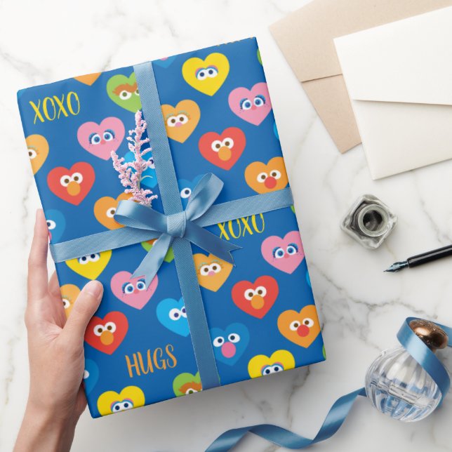 Sesame Street Valentine Hearts Pattern Geschenkpapier (Schenken)