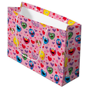 Sesame Street Valentine Hearts Pattern Große Geschenktüte