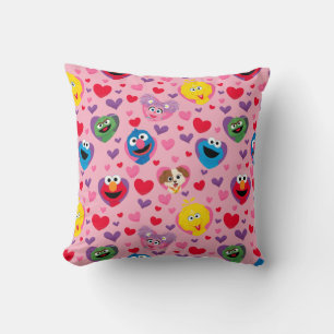 Sesame Street Valentine Hearts Pattern Kissen