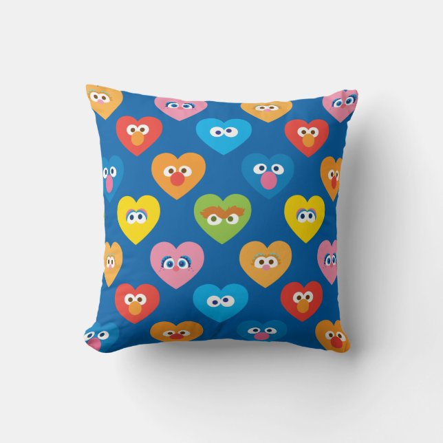 Sesame Street Valentine Hearts Pattern Kissen (Vorderseite)