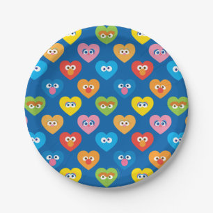Sesame Street Valentine Hearts Pattern Pappteller