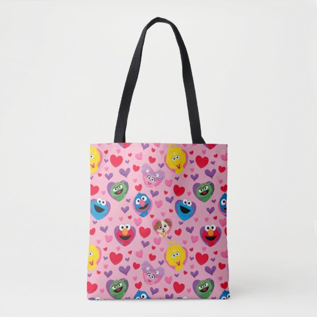 Sesame Street Valentine Hearts Pattern Tasche (Vorderseite)