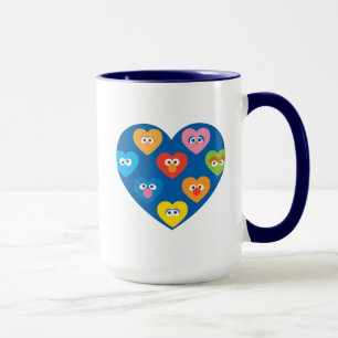 Sesame Street Valentine Hearts Pattern Tasse