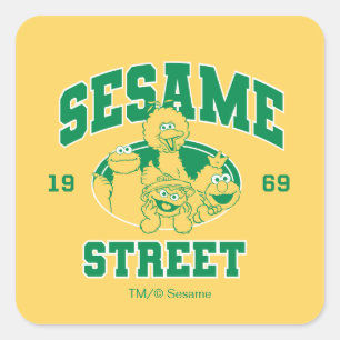 Sesame Street   Vintage 1969 Quadratischer Aufkleber