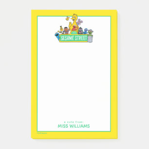 Sesame Street   Vollfarbig mit Freunden   Name hin Post-it Klebezettel