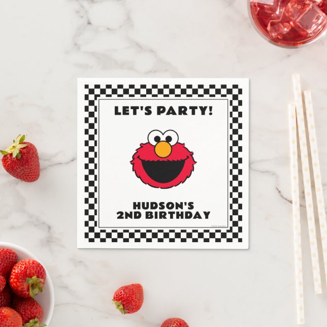 Sesame Street's Elmo Checkerboard Birthday Serviette (Beispiel)