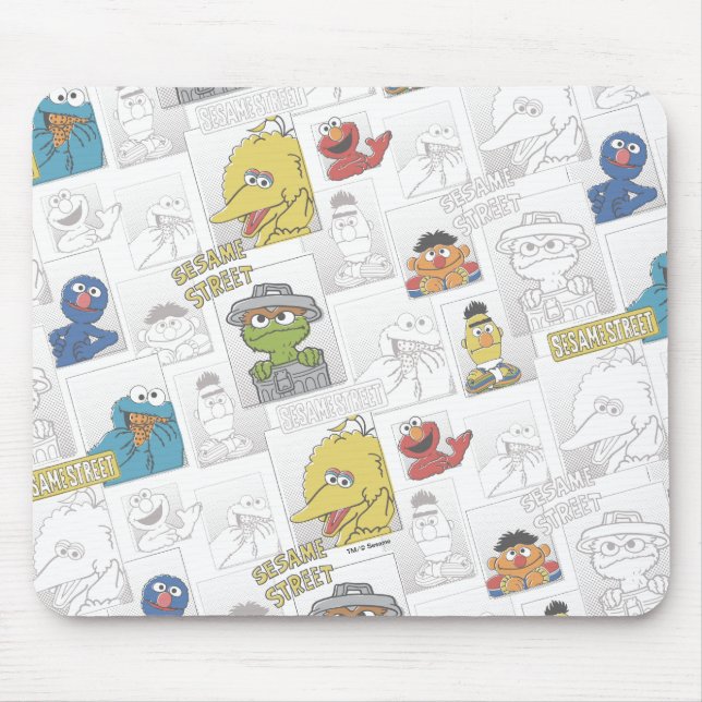 Sesame StreetVintage Comic Pattern Mousepad (Vorne)