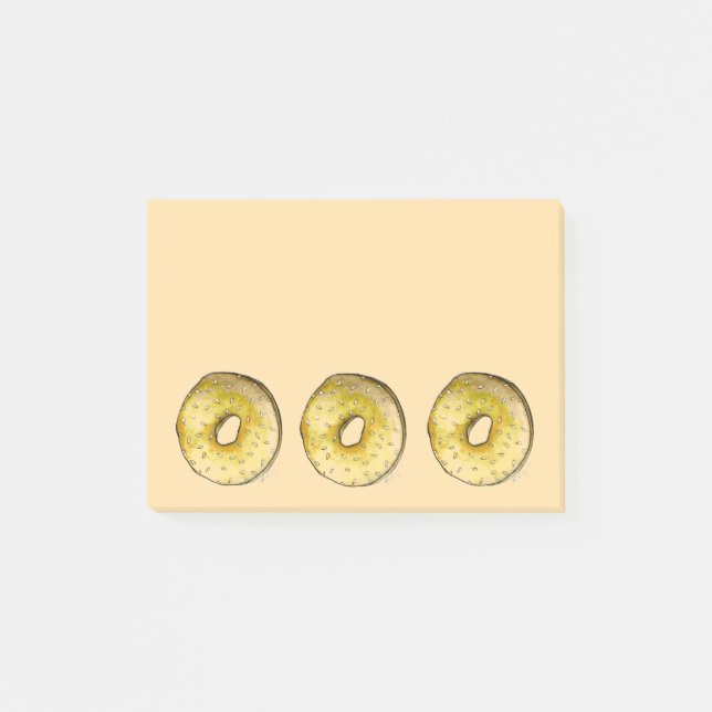 Sesamsaat Bagel NYC Bagels Post Notes Post-it Klebezettel (Vorderseite)