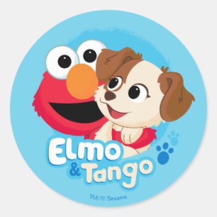 Sesamstraße Abzeichen Elmo & Tango Runder Aufkleber
