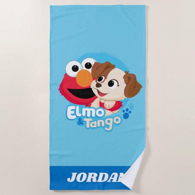 Sesamstraße | Abzeichen Elmo & Tango Strandtuch (Vorderseite)