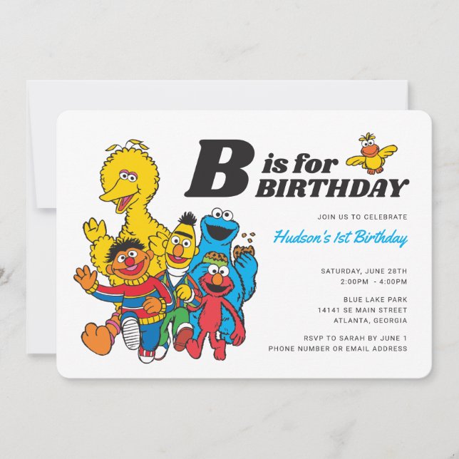 Sesamstraße | B ist für Birthday Boy Einladung (Vorderseite)