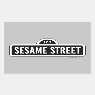 Sesamstraße B&W-Logo Rechteckiger Aufkleber