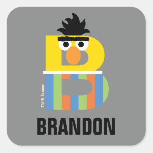 Sesamstraße   B wie Bert Quadratischer Aufkleber