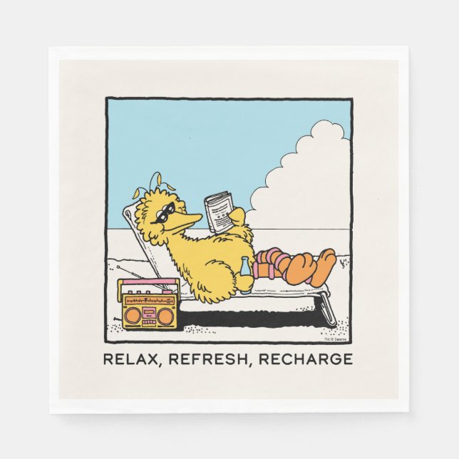 Sesamstraße | Big Bird Relax Relax Relax Serviette (Vorderseite)