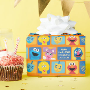 Sesamstraße Chanukka-Muster Geschenkpapier