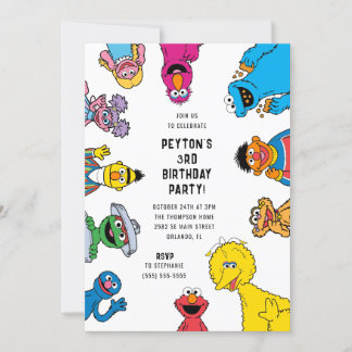 Sesamstrasse-Charakter Geburtstag Einladung