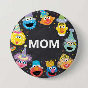 Sesamstraße Confetti Birthday Child's Mama Button