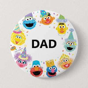 Sesamstraße Confetti Birthday Child's Vater Button