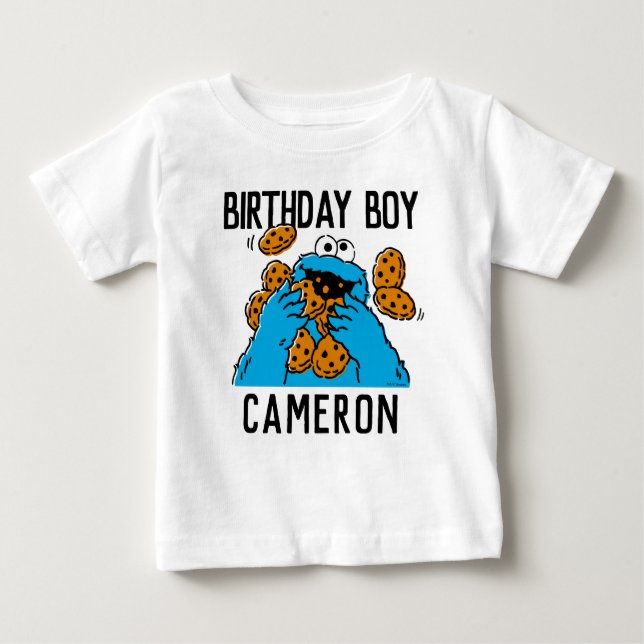 Sesamstraße | Cookie Monster 1. Geburtstag Baby T-shirt (Vorderseite)