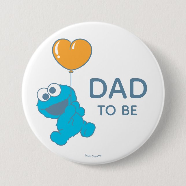 Sesamstraße | Cookie Monster Baby Dusche Vater Button (Vorderseite)