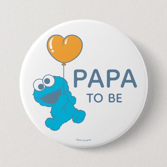 Sesamstraße | Cookie Monster Baby Shower Papa Button (Vorderseite)